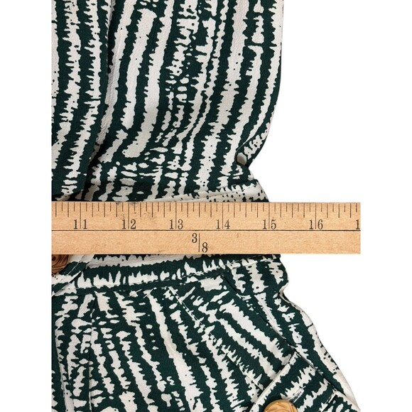 Anthropologie ETT TWA Sleeveless Romper Women's Size 0 Green & White Pockets - Picture 13 of 16